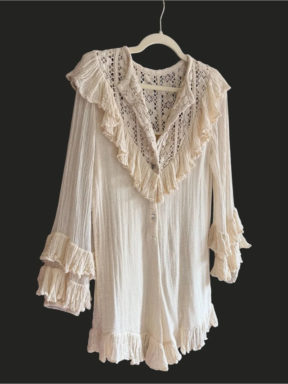 JEN'S PIRATE BOOTY x FREE PEOPLE Idelle Romper Ivory M - Picture 4 of 16